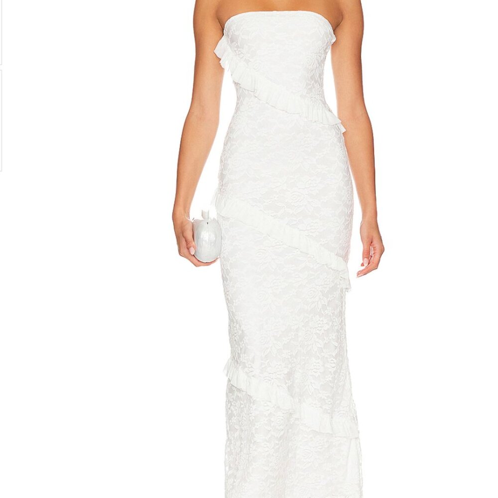 Revolve MORE TO COME Xandra White Maxi Dress